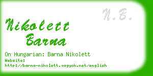 nikolett barna business card